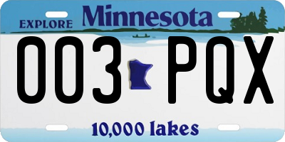 MN license plate 003PQX