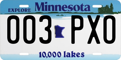 MN license plate 003PXO