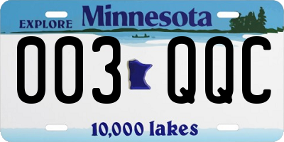 MN license plate 003QQC