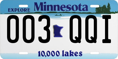 MN license plate 003QQI