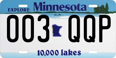 MN license plate 003QQP