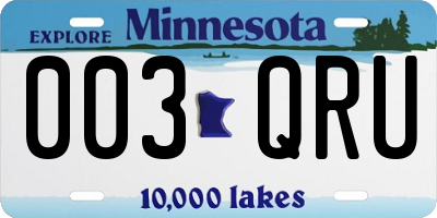 MN license plate 003QRU