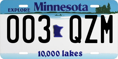 MN license plate 003QZM