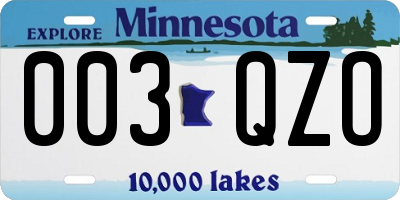 MN license plate 003QZO