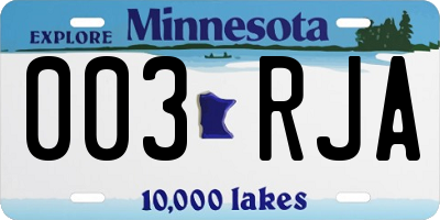 MN license plate 003RJA