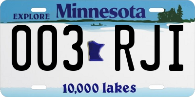 MN license plate 003RJI