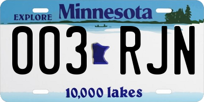 MN license plate 003RJN