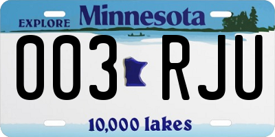 MN license plate 003RJU