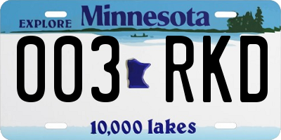 MN license plate 003RKD