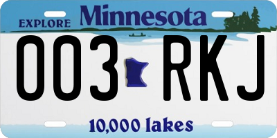MN license plate 003RKJ