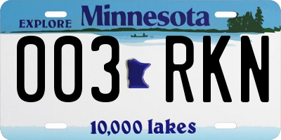 MN license plate 003RKN