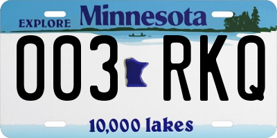 MN license plate 003RKQ