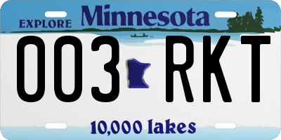 MN license plate 003RKT