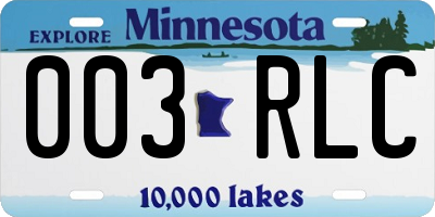 MN license plate 003RLC