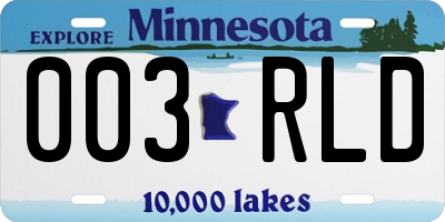 MN license plate 003RLD