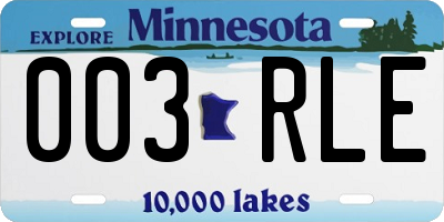 MN license plate 003RLE