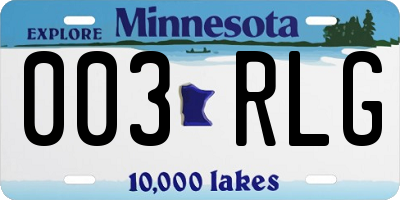 MN license plate 003RLG