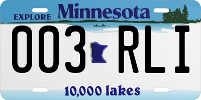 MN license plate 003RLI