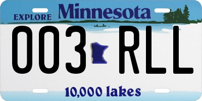 MN license plate 003RLL