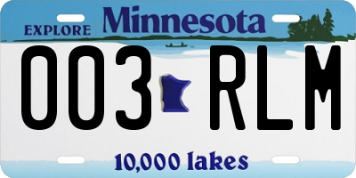 MN license plate 003RLM