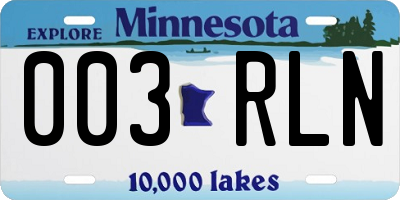 MN license plate 003RLN