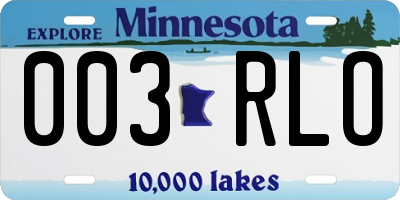 MN license plate 003RLO