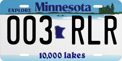 MN license plate 003RLR
