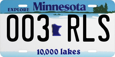 MN license plate 003RLS