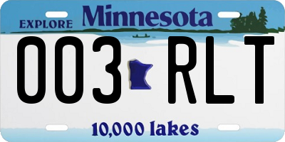 MN license plate 003RLT