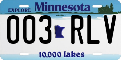 MN license plate 003RLV