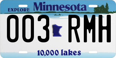 MN license plate 003RMH