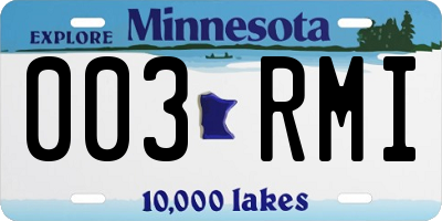 MN license plate 003RMI