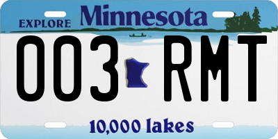 MN license plate 003RMT
