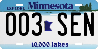 MN license plate 003SEN