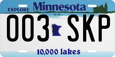 MN license plate 003SKP