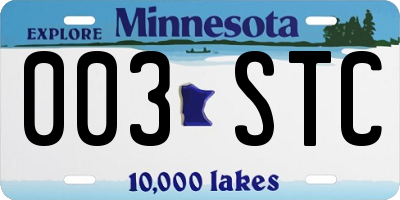 MN license plate 003STC