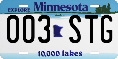 MN license plate 003STG