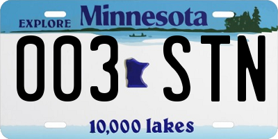 MN license plate 003STN