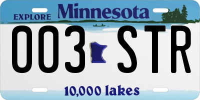 MN license plate 003STR
