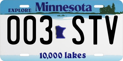 MN license plate 003STV