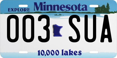 MN license plate 003SUA