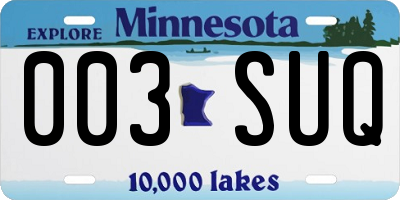 MN license plate 003SUQ