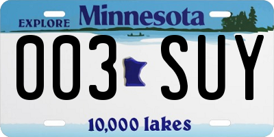 MN license plate 003SUY