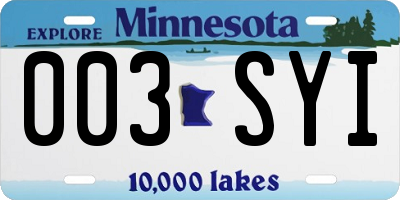 MN license plate 003SYI
