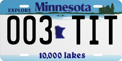 MN license plate 003TIT