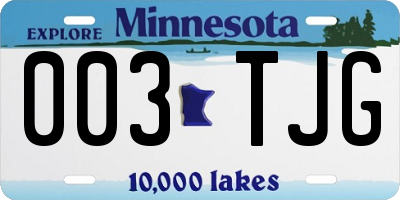 MN license plate 003TJG