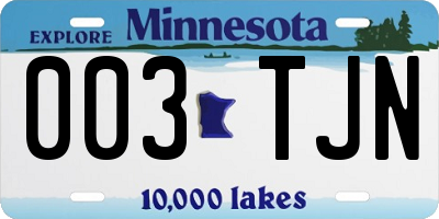 MN license plate 003TJN