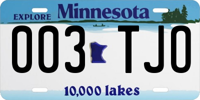 MN license plate 003TJO