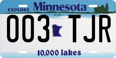 MN license plate 003TJR