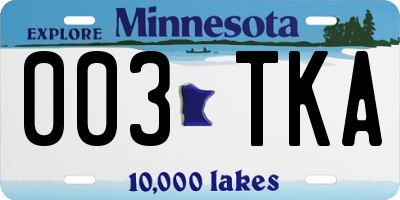 MN license plate 003TKA